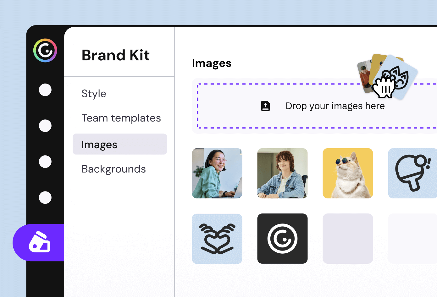 Branded assets in Genially's Brand Kit
