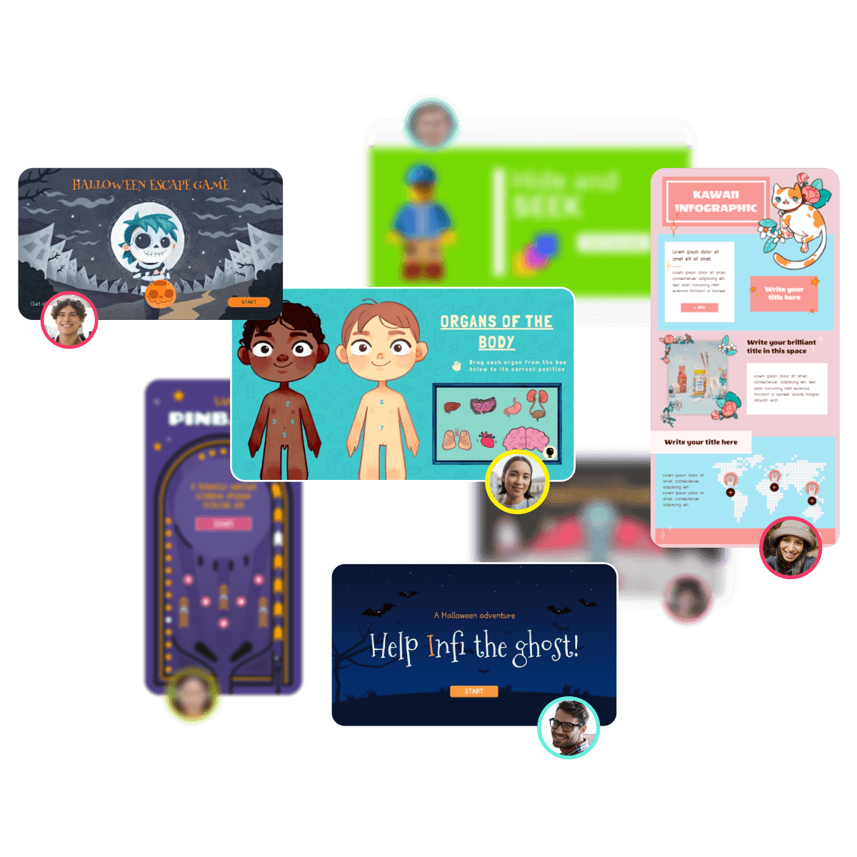 Different slides and templates