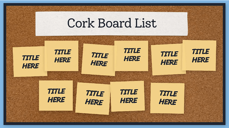 Corkboard template