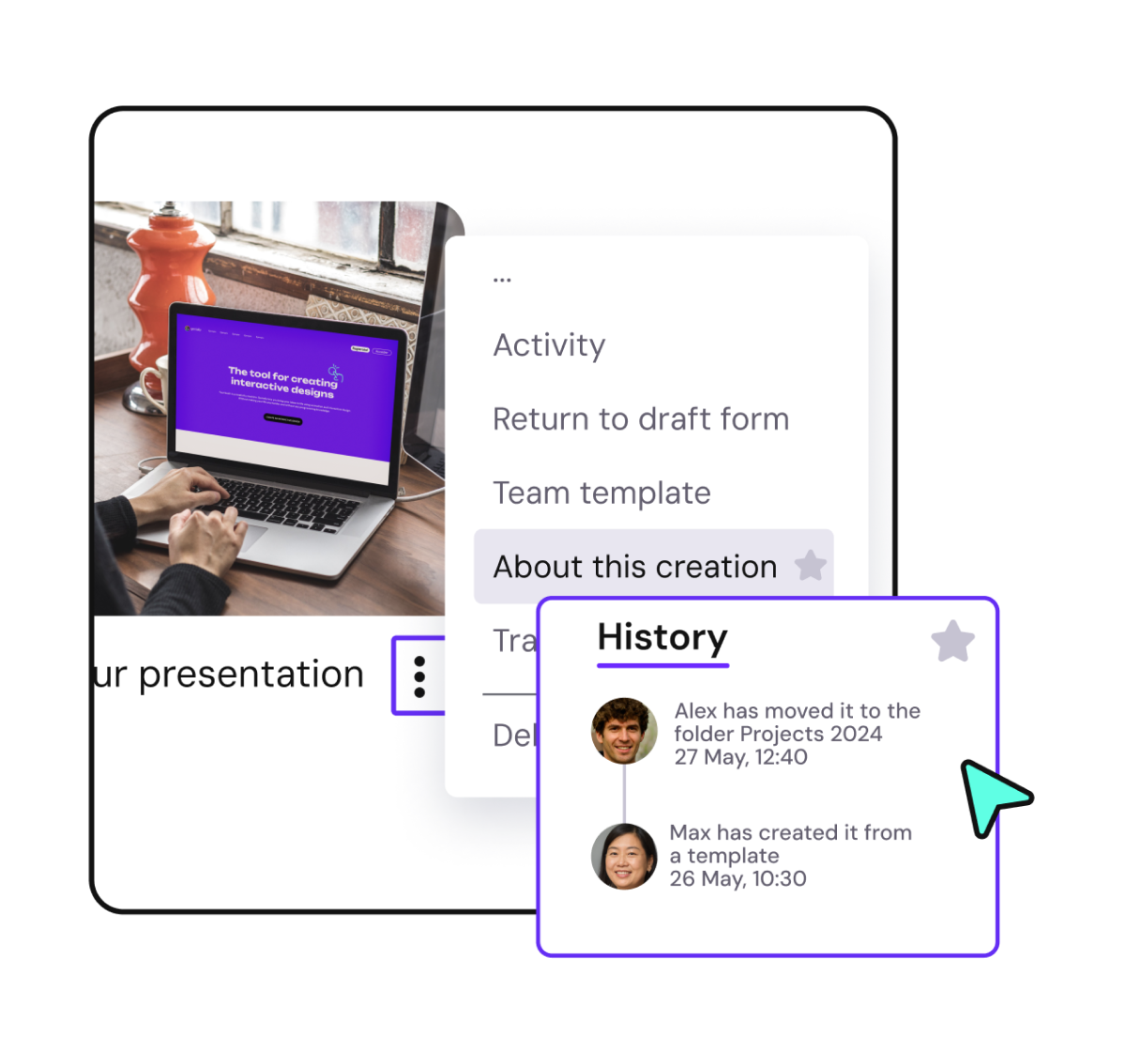 Zoom on a functionality of Genially