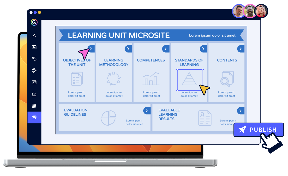 Illustration of an educational material being created with Genially