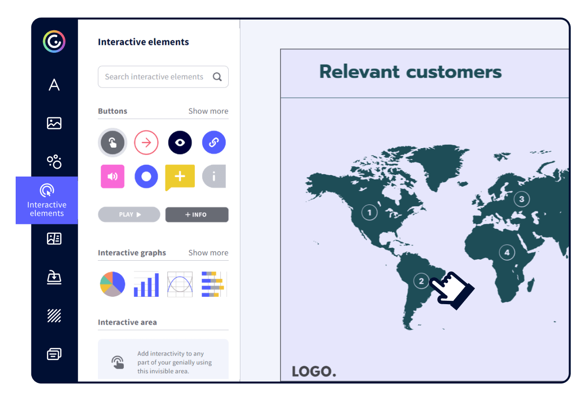 Editing report template with world map