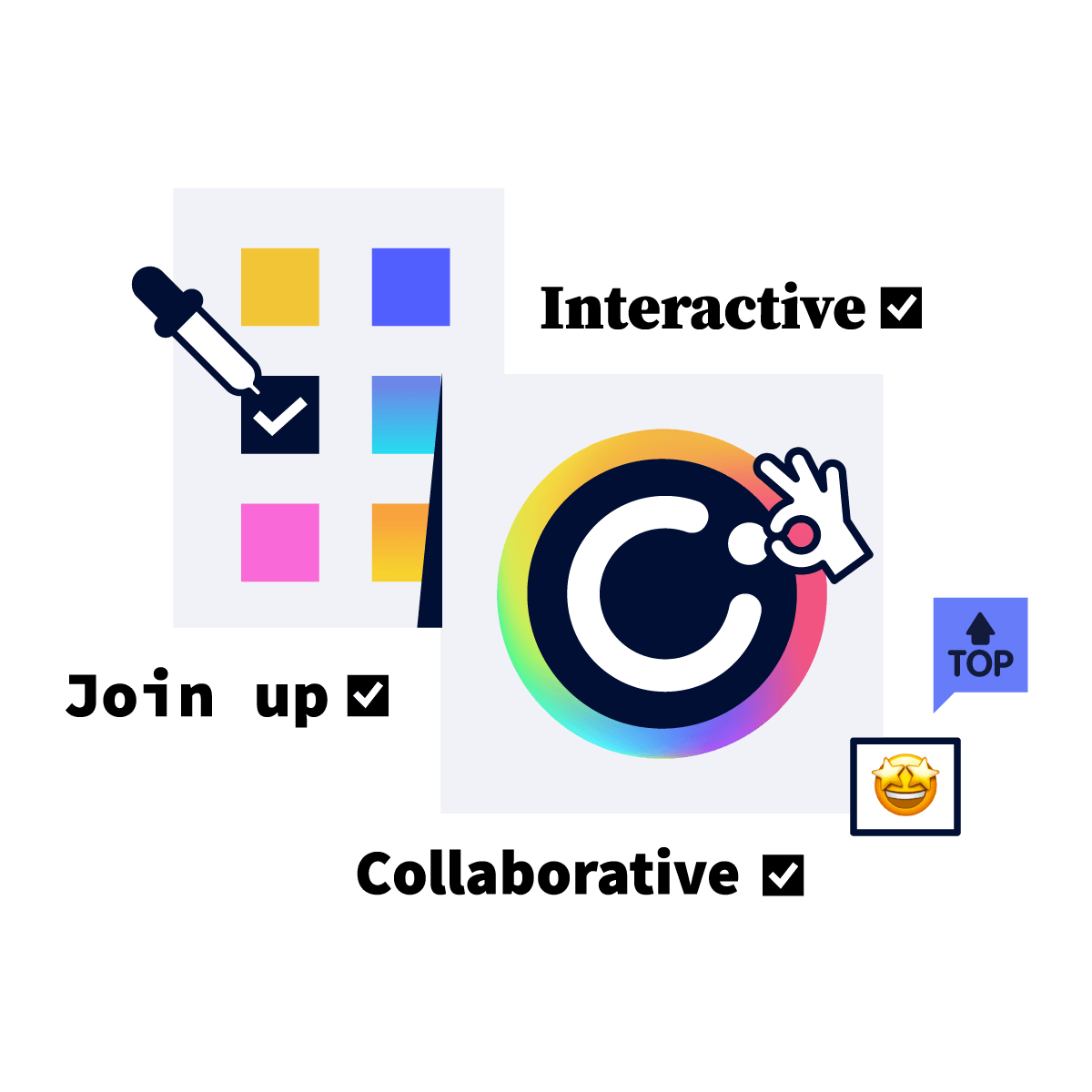 Layout with Genially logo and text encouraging you to join the team